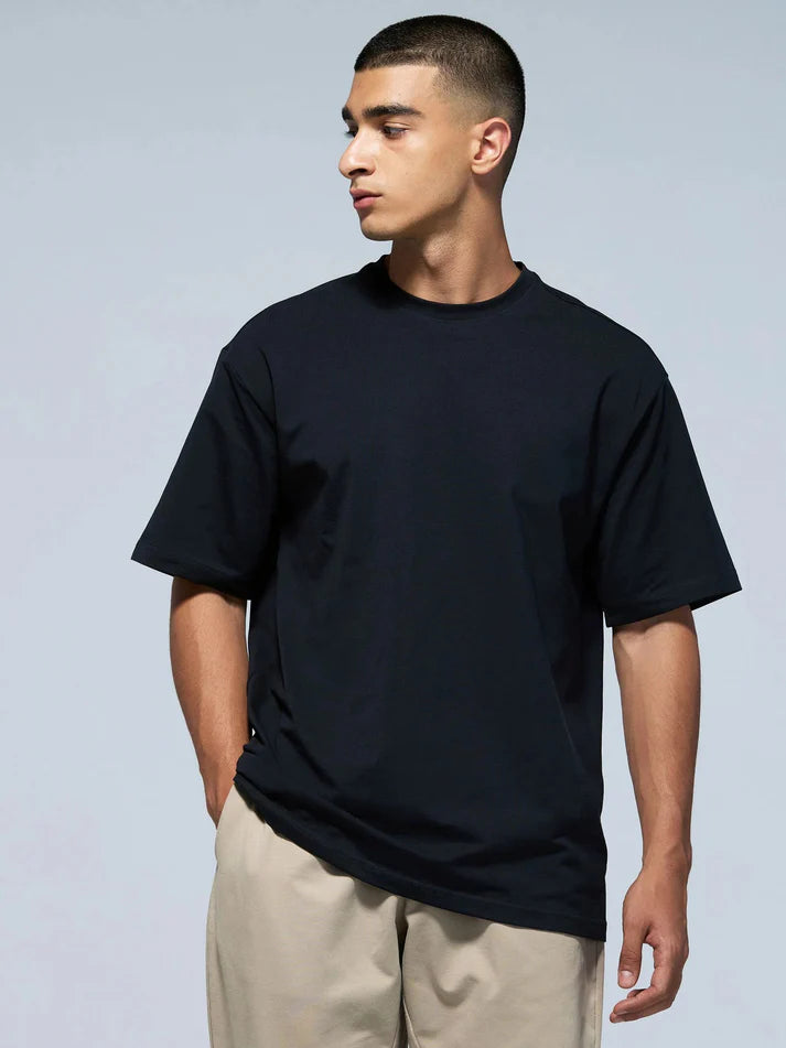 UrbanEase Oversized Black T-Shirt for Men