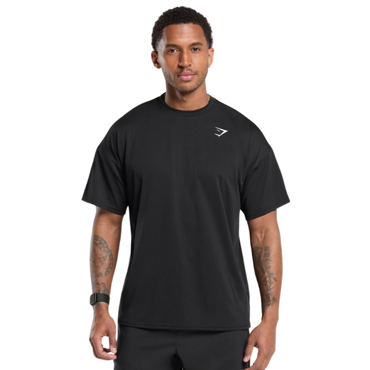 GS Oversized Performance Tee – Jet Black