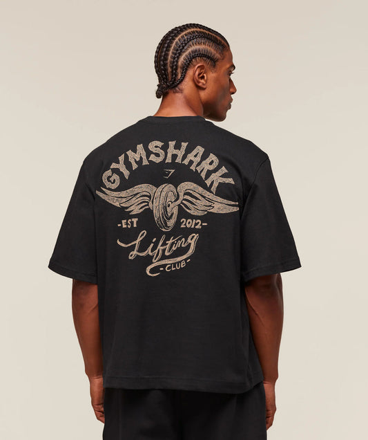 GS Lifting Club Oversized Tee – Black Edition