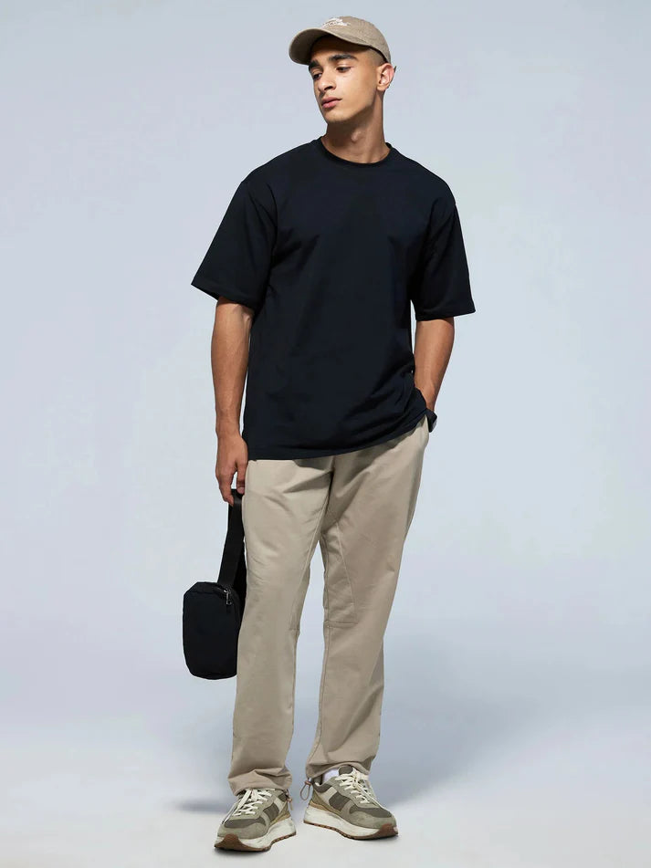 UrbanEase Oversized Black T-Shirt for Men